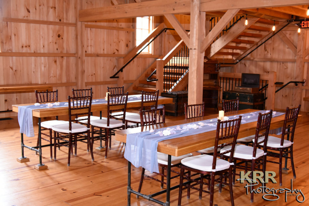 A seating arrangement at the Barn at Pleasant Acres